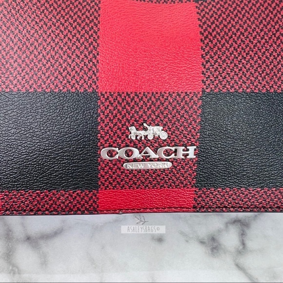 Coach Jes Baguette Crossbody With Buffalo Plaid Print - Picture 2 of 10